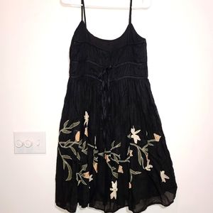Anthropologie Black Floral Dress